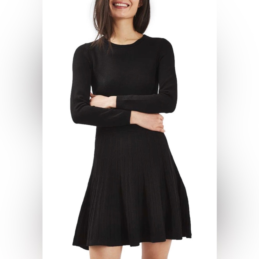 Topshop Ribbed Fit and Flare Dress